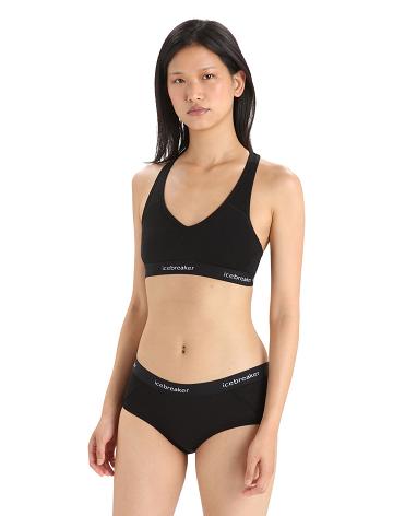 Soutien Gorge Icebreaker Merino Sprite Racerback Femme Noir | FR 1815KORI